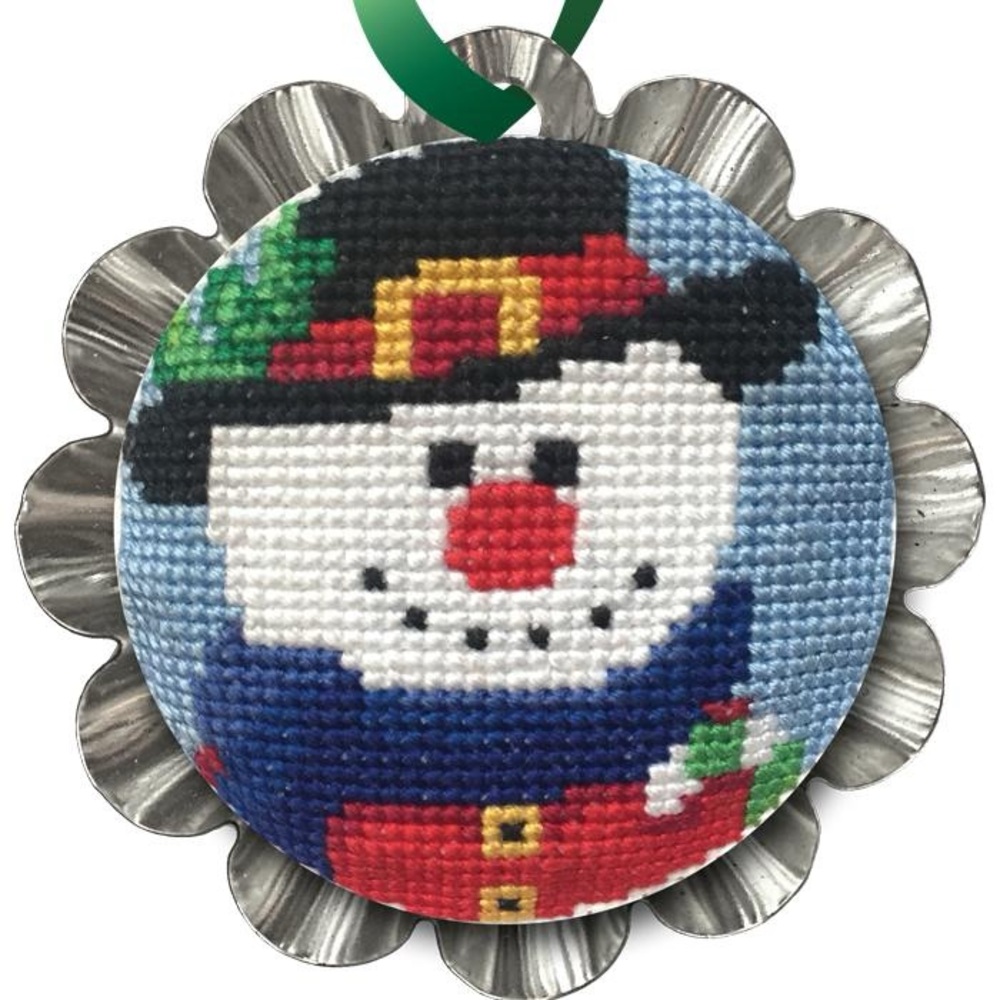Counted Cross Stitch Kit - Jolly Snowman Ornament